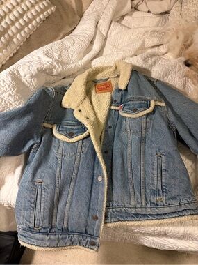 Levi's Denim Trucker Jacket with Cream Sherpa Lining